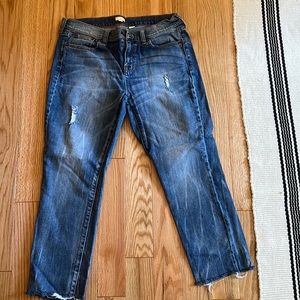 Distressed J Crew womens jeans.